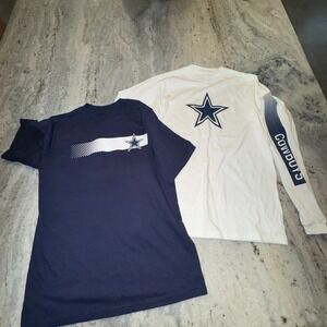 2 Dallas Cowboys Shirts Youth 12/14 Women's XS T-Shirt Long Sleeve NFL
